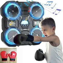 Clearance! Kids Music Boxing Game - Wall Mounted Punching Bag with Bluetooth Sync, LED Lights & Adjustable Speed - ABS Material for Ages 3-12, Includes Gloves (29x27x4.5cm)