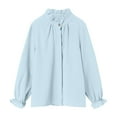 thumbnail image 5 of Linfrsh Toddler Girl Long Sleeve Shirts Girls Long Sleeve Shirts Soft Cotton Long-Sleeve T-Shirts Tagless Basic Tees for Teen Girls Youth Light Blue,11-12 Years, 5 of 7