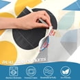 thumbnail image 3 of Yayeee Kitchen Curtains Tier Pair Light Filtering 27"x24" Rod Pocket Short Cafe Window Panel, Blue Geometric, 3 of 7