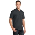 thumbnail image 4 of Port Authority Oxford Pique Double Pocket Polo-3XL (Black/ Monument Grey), 4 of 6