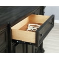 thumbnail image 4 of Farson Distressed Dark Walnut Finish Wood Dresser Mirror with Door, 4 of 7