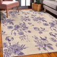thumbnail image 3 of Botanical Decorative Rug, Vintage Floral Pattern Victorian Classic Royal Inspired Plants Modern Art, Quality Carpet for Bedroom Dorm and Living Room, 6 Sizes, Dark Lavender, by Ambesonne, 3 of 4