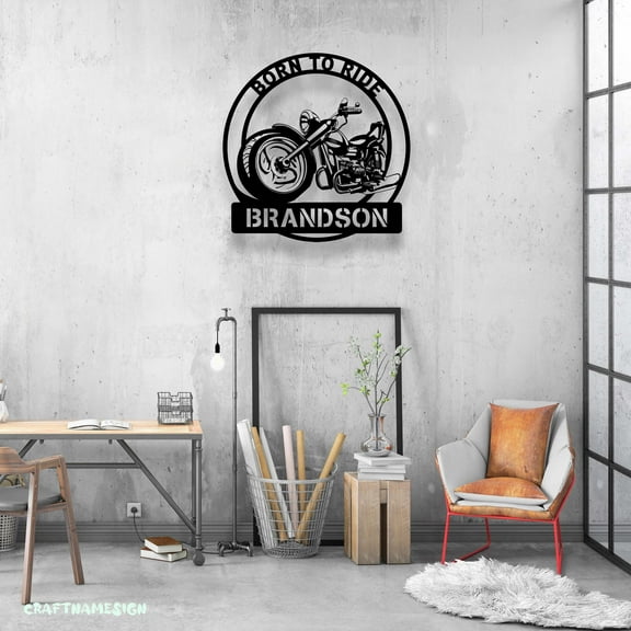 Craftnamesign Custom Motorcycle Metal Wall Art LED Light, Motorcycle Sign, Motorcycle Home Decor