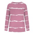 thumbnail image 4 of ICHUANYI Clearance Women Long Sleeves Casual Shirts Printing Round Neck Sweatshirt Pullover Loose Tunic Tops(Pink, XL) ICHUANYI WER2023080905930, 4 of 5