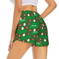 thumbnail image 2 of Uemuo Cute Santa And Ho Ho Ho Pattern Women's Athletic Shorts High Waisted Running Shorts with Liner Pockets Gym Elastic Workout Shorts-Small, 2 of 9