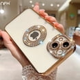 thumbnail image 2 of Funda de teléfono de silicona para iPhone 14 Pro Max, cubierta de diamantes de imitación ahuecada, lujo Fivean unisex, 2 of 2
