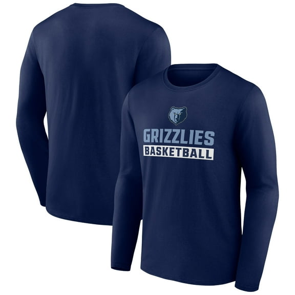 Men's Navy Memphis Grizzlies Let's Go Long Sleeve T-Shirt