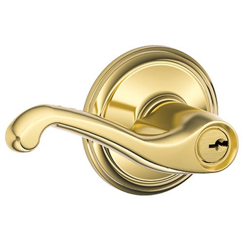 SCHLAGE Lock F51 FLA 605 KA4 Flair Entry Lockset, Brass