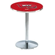 NCAA Pub Table by Holland Bar Stool, Chrome WKU, 36'' L214 by Holland Bar Stool Co
