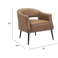 thumbnail image 3 of Berkeley Accent Chair Vintage Brown Accent Chair, Modern Style, Plush and durable faux leather fabric, Plywood, Indoor Living, 3 of 5