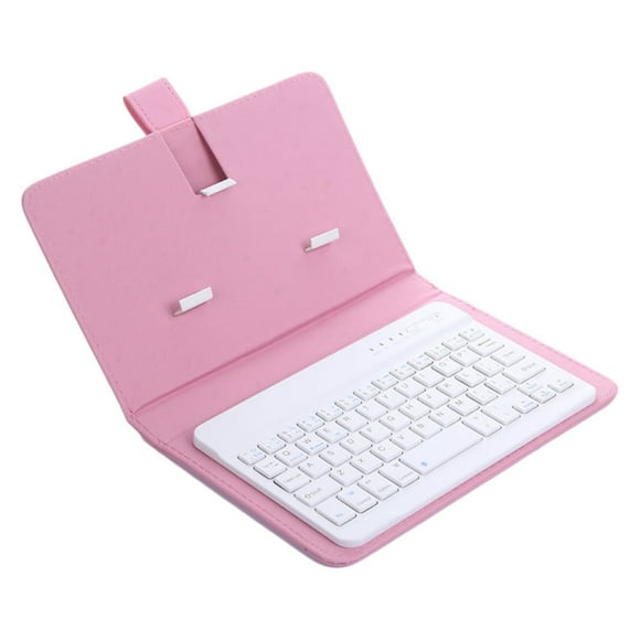 Bluethy Portable Wireless Bluetooth-compatible Keyboard with Faux Leather Case for iPhone Phone