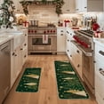 thumbnail image 2 of Sm:)e Pine Tree Christmas Kitchen Rugs and Mats, 17x29Inch and 17x47 Inch, Non Slip Linen Mat Inside Washable for Porch Patio Hallway, Green, 2 of 7