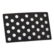 Angle View: Petmate Plastic Food Mat - Black & White Dots 19" Long x 11.5" Wide