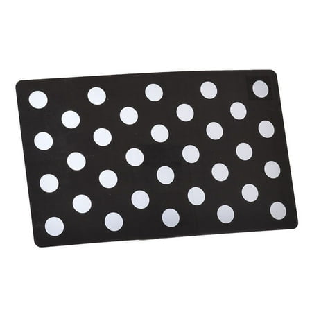 Petmate Plastic Food Mat - Black & White Dots 19" Long x 11.5" Wide