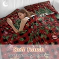 thumbnail image 4 of Christmas Trees Comforter Set Full Size, Xmas Trees Balls Berry Winter Snowflakes Red Black Plaid Soft Bedding Set for Man Woman, 4 Pieces Duvet Cover Set with Fitted Sheet, 2 Pillowcases, 4 of 9