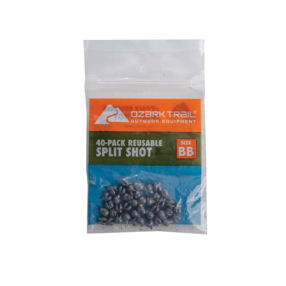 Ozark Trail BB Split Shot Reusable Fishing Weights, 40 Count