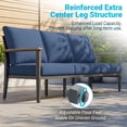 thumbnail image 5 of Muphyers 5 Piece Patio Furniture Set with Ottomans, 5.1" Thick Cushions Patio Conversation Sets, Ergonomic Design Outdoor Sectional Furniture Set for Balcony, Porch, Backyard,Navy Blue, 5 of 12