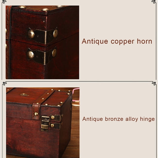 VONKY Storage Trunk with Lock Composite Board Bedroom Living Room Treasure Chest Collection Cabinet