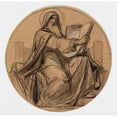 thumbnail image 2 of Félix-Joseph Barrias 20x20 Gold Ornate Framed and Double Matted Museum Art Print Titled - Preparatory Drawing for the Medallions of the Trinity Church, 66 Rue Saint-Lazare, 9th Arrondissemen, 2 of 4
