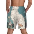 thumbnail image 2 of Lsque Mens Swim Trunks Celestial Cat And Flowers Pattern - Bathing Suit Compression Liner - Beach Swim Shorts Swimwear - (S-3XL) - Stretch Quick Dry -Medium, 2 of 9