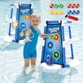 thumbnail image 4 of RHcon 2-in-1 Pool Basketball Hoop Set, Floating Pool Toys with Rings,Toss Balls Games, Outdoor Summer Basketball Game at Swimming Poolside for Kids Ages 4-12 Adults Family Fun, 4 of 9