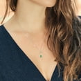 thumbnail image 3 of Gem Stone King 1.27 Ct Green Nano Emerald E-F Lab Grown Diamond 925 Silver and 10K Yellow Gold Infinity Pendant and Earrings Jewelry Set, 3 of 3