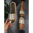 thumbnail image 1 of Women Black Allover Rhinestone Slide Sandals, 1 of 4