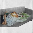 thumbnail image 6 of Animal Soft Flannel Fleece Blanket, Little Cartoon Cat Black in a Mushroom Garden with Leaves and Flowers Artwork Print, Cozy Plush for Indoor and Outdoor Use, 70" x 90", Multicolor, by Ambesonne, 6 of 6