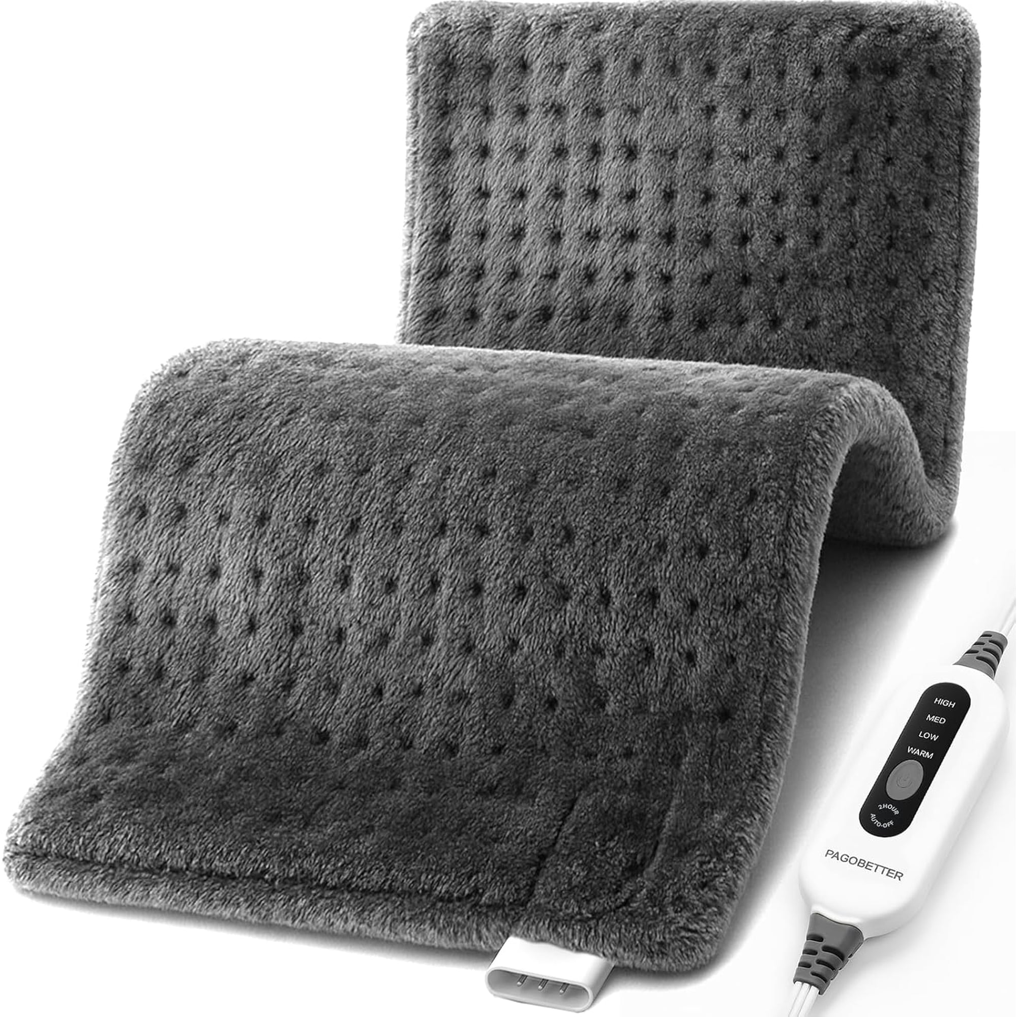 17''x33'' XXXL King Size Heating Pad with 5 Temperature Settings & 2 Auto-Off Countdown Timers, Pain Relief for Back/Neck/Shoulders/Abdomen/Legs