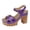 A Purple, variant on Sandals Women Women's Fashionable And Casual Spring And Summer Outer Wear Buckle Thick Heel Multi-Color Sandals Gold 36