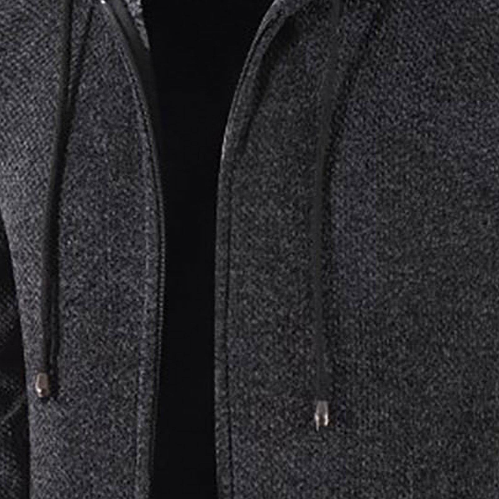 Odeerbi Trench Coats for Men Mid-length Hooded Jacket Windbreaker Solid Solor Casual Anoraks Gray