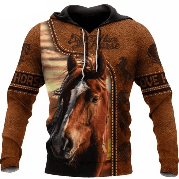 Sudadera con capucha de moda para hombre con estampado de caballo animal, sudadera con capucha de montar a caballo con estampado 3D, sudadera deportiva retro de manga larga para otoño y exterior