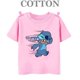 thumbnail image 5 of Camiseta de algodón Lilo Stitch Anime Verano Múltiples Moda Niños Niños Camisetas Cuello Redondo Casual Manga Corta Top, 5 of 5