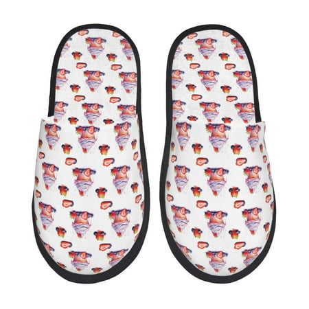 Balery Strawberry Blueberry Cream Cake Slient Indoor Furry Fleece Comfort House Shoes Soft Non-Slip Home Shoes Cotton slippers House Slippers-- Medium