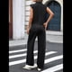 thumbnail image 5 of Mono Vaquero Sin Mangas para Mujer, Camiseta Sin Mangas con Botones, Pantalones Vaqueros Acampanados de Pierna y Pantalones Vaqueros de Campana. Negro y Gris XL, 5 of 8