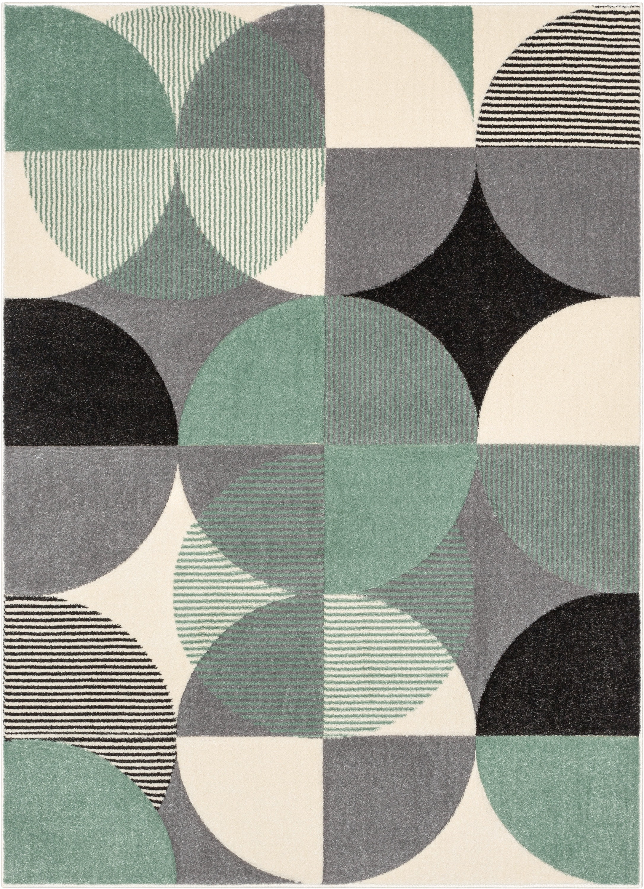 Well Woven Astrid Geometric Area Rug, 5.25' x 7.25', Dramatic High-Low Pattern, Easily Matchable Color Palette, Wood Floor Safe Backing