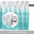 thumbnail image 6 of Aqua White Ombre Kitchen Curtain Valances for Windows Farmhouse Short Curtains, Chic Modern Funny Abstract Striped Art Rod Pocket Valance Curtain for Bedroom Cafe Living Room 54"x18", 6 of 8