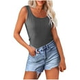 thumbnail image 1 of Chbgutlmr Débardeurs pour Femmes Col Rond Sans Manches Ajusté Couleur Unie pour Sortir Mode Été, 1 of 7