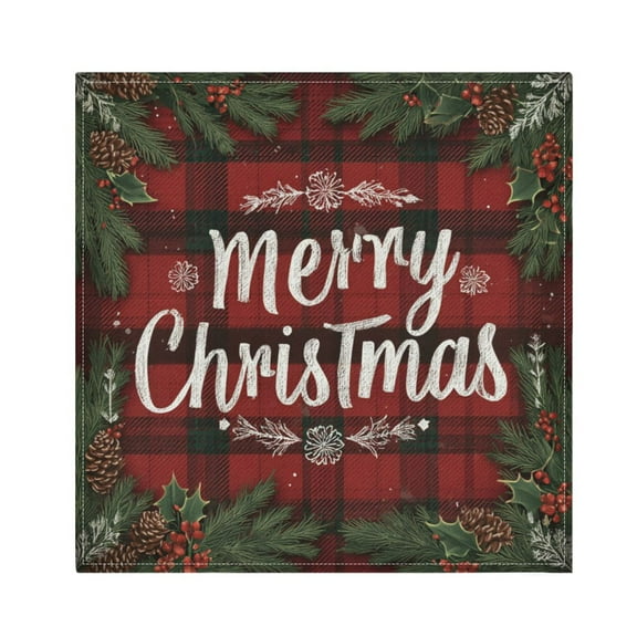 Qxltty Christmas Red Plaid Napkins 20×20in Perfect for Parties Dinners Weddings Cocktail Housewarming Cloth Napkins Set of 6