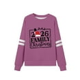 thumbnail image 4 of Women's Christmas Sweatshirts Loose Family Christmas 2026 Blouses Fashion Letter Printed Xmas Shirts Casual Long Sleeves Crewneck Pullover Tops, 4 of 6