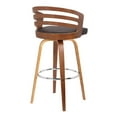 thumbnail image 3 of 30â€ Brown Modern Faux Leather Swivel Bar Stool, 3 of 5