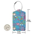 thumbnail image 4 of Disketp 4 Pcs Luggage Tag For Suitcase,Peace Love And Dove Flower Power Leather Baggage Tag With Stainless Steel Loop Privacy Cover For Women Men Girls, 4 of 5