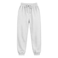 thumbnail image 5 of Girls Knit Jogger Pants Elastic High Waist Casual Sweatpants Side Pockets Solid Color Long Pants, 5 of 7