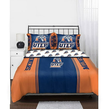 NCAA Mascot Bedding Comforter Set with Sheets, UTEP Miners