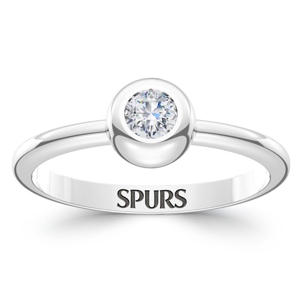 Bixler Tottenham Hotspur Bixler S Women S Spurs Logo Engraved Diamond Ring Silver Walmart Com Walmart Com