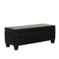thumbnail image 2 of WestinTrends 42" Inch Faux Leather Storage Ottoman Bench for Living Room Bedroom Furniture, Black, 2 of 13