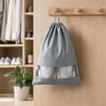 thumbnail image 5 of Shoe Storage Bag, Portable Drawstring Organizer with Transparent and Waterproof Material for Travel, Home, and Gym Use, 5 of 5