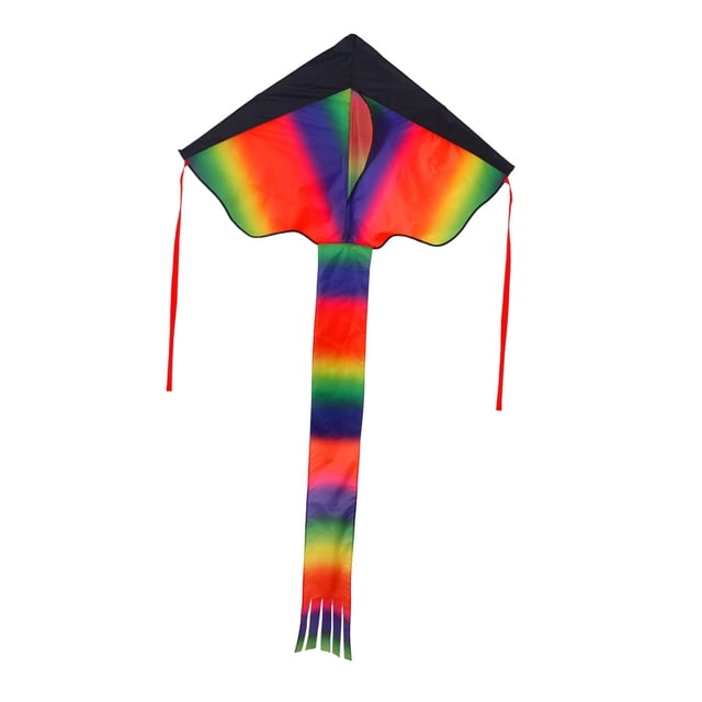 Cometas Delta gigantes, cometa voladora, juguetes voladores vívidos, cometa fácil de volar, manga de viento con cola 110cmx180cm kusrkot cometa triangulo