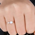 thumbnail image 3 of JEWELRYTREASURE 7x5 mm / 1 Ct Moonstone Engagement Ring CZ Diamond Statement Jewelry Rose Gold Wedding Ring Gift for Her Pear Cut Gemstone Ring, 3 of 4