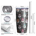 thumbnail image 6 of 20oz Tumblers Gray Christmas Snowman Pattern Stainless Steel Vacuum Insulated Double Wall Travel Tumbler Cups Mug with Lid and Straw,Cleaning Brush for Cold & Hot Drinks, 6 of 7